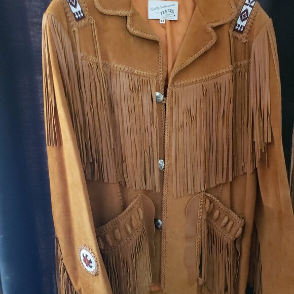 Mens Leather Fringe Jacket - Picture 4 of 4